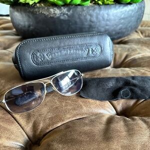 Chrome Hearts Aviator Sunglasses with gradient tinted blue lens.  Extremely rare